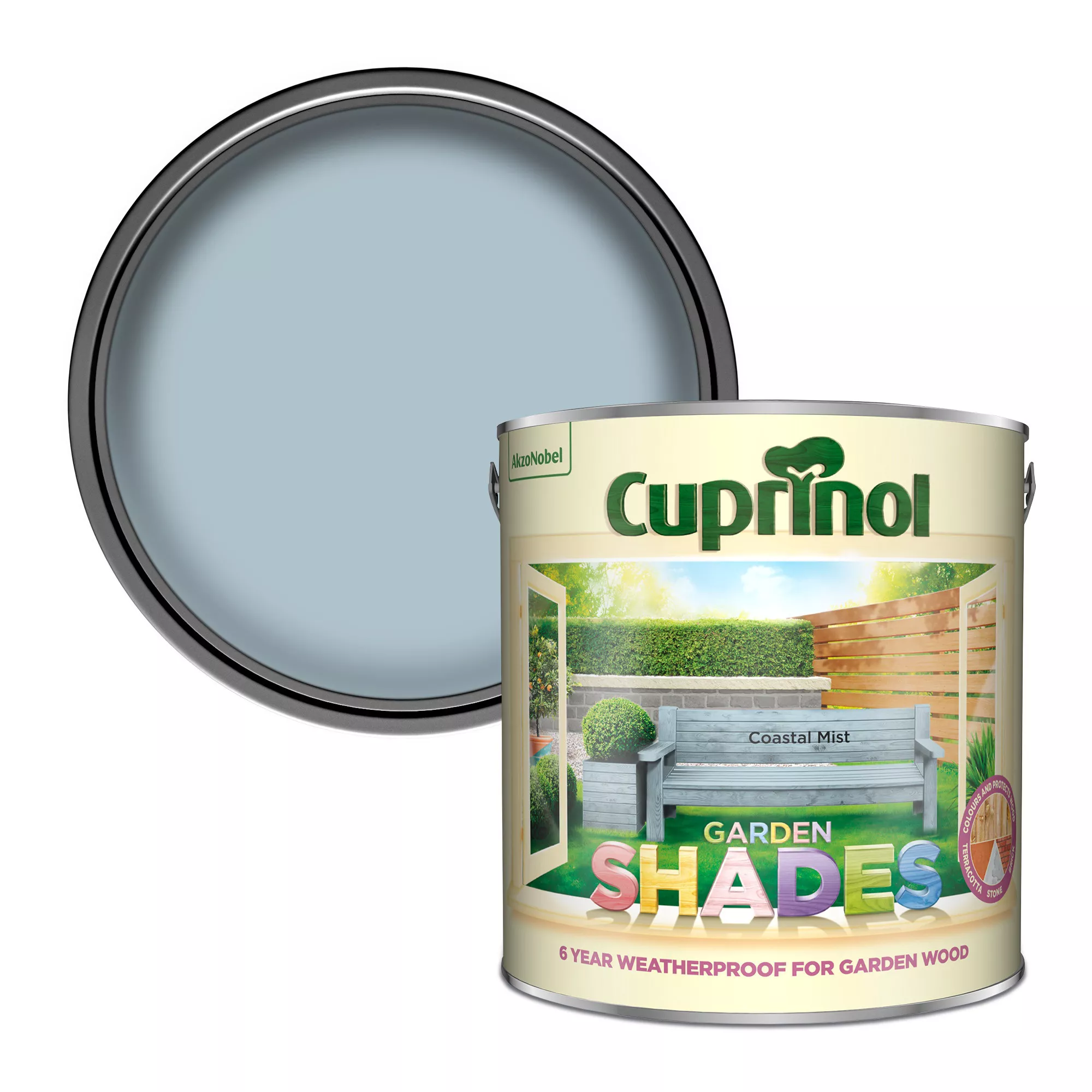 Cuprinol Garden Shades Coastal Mist Matt Exterior Wood Paint, 2.5L 3 Cuprinol Garden Shades Coastal Mist Matt Exterior Wood Paint, 2.5L