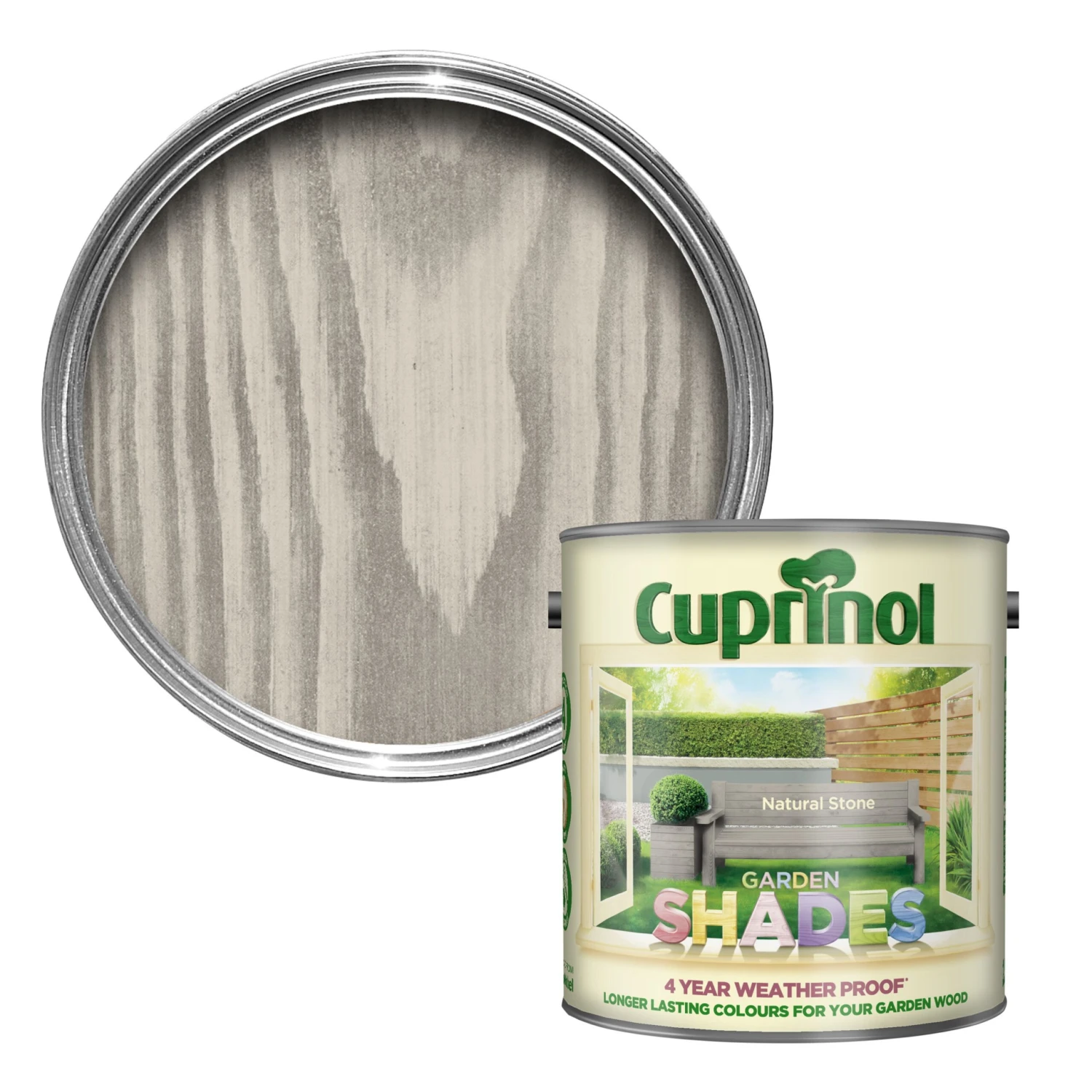 Cuprinol Garden Shades Natural Stone Matt Exterior Wood Paint, 2.5L 3 Cuprinol Garden Shades Natural Stone Matt Exterior Wood Paint, 2.5L