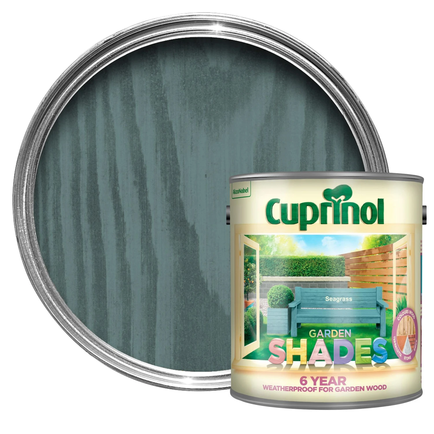 Cuprinol Garden Shades Seagrass Matt Multi-surface Exterior Wood Paint, 2.5L 3 Cuprinol Garden Shades Seagrass Matt Multi-surface Exterior Wood Paint, 2.5L