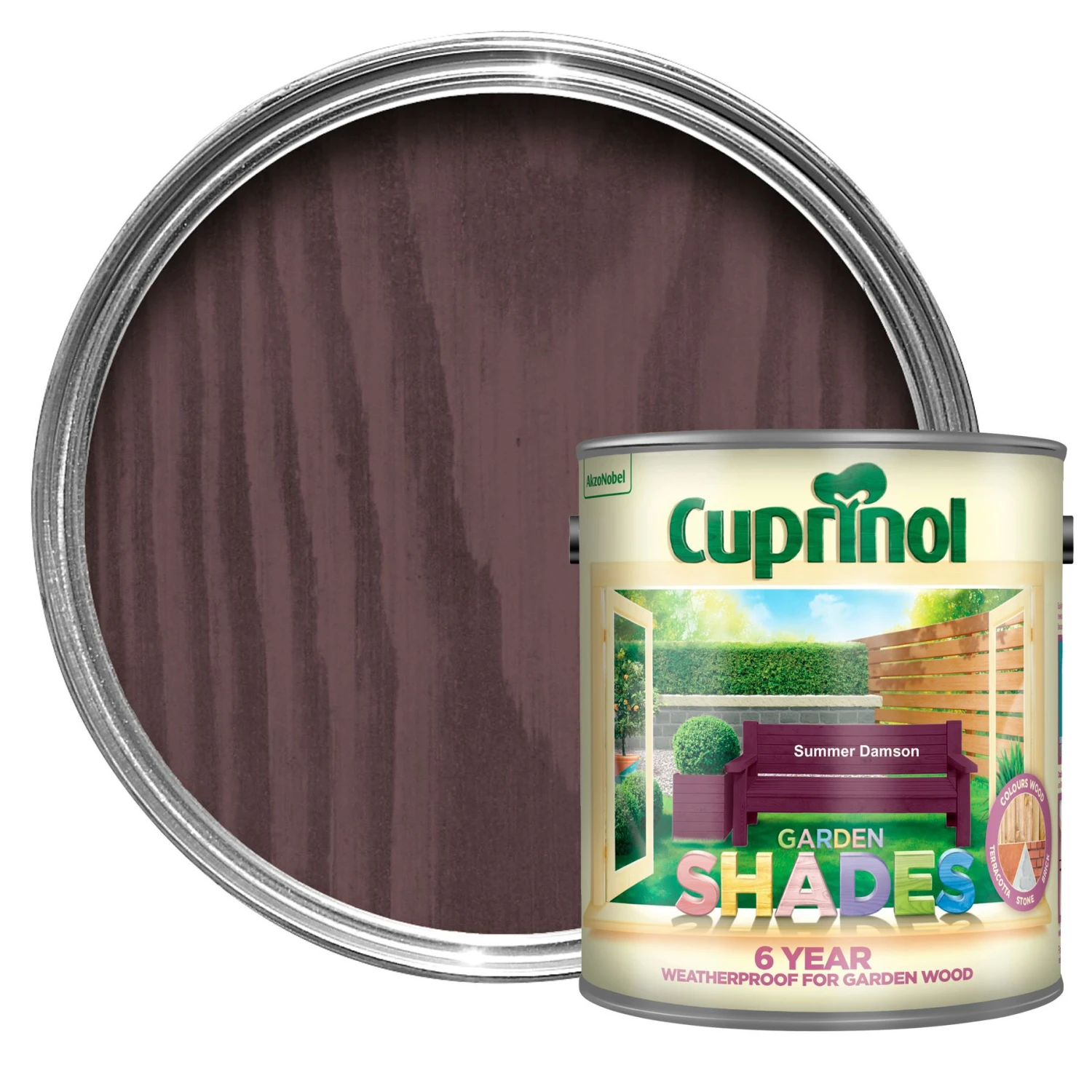Cuprinol Garden Shades Summer Damson Matt Multi-surface Exterior Wood Paint, 2.5L 3 Cuprinol Garden Shades Summer Damson Matt Multi-surface Exterior Wood Paint, 2.5L