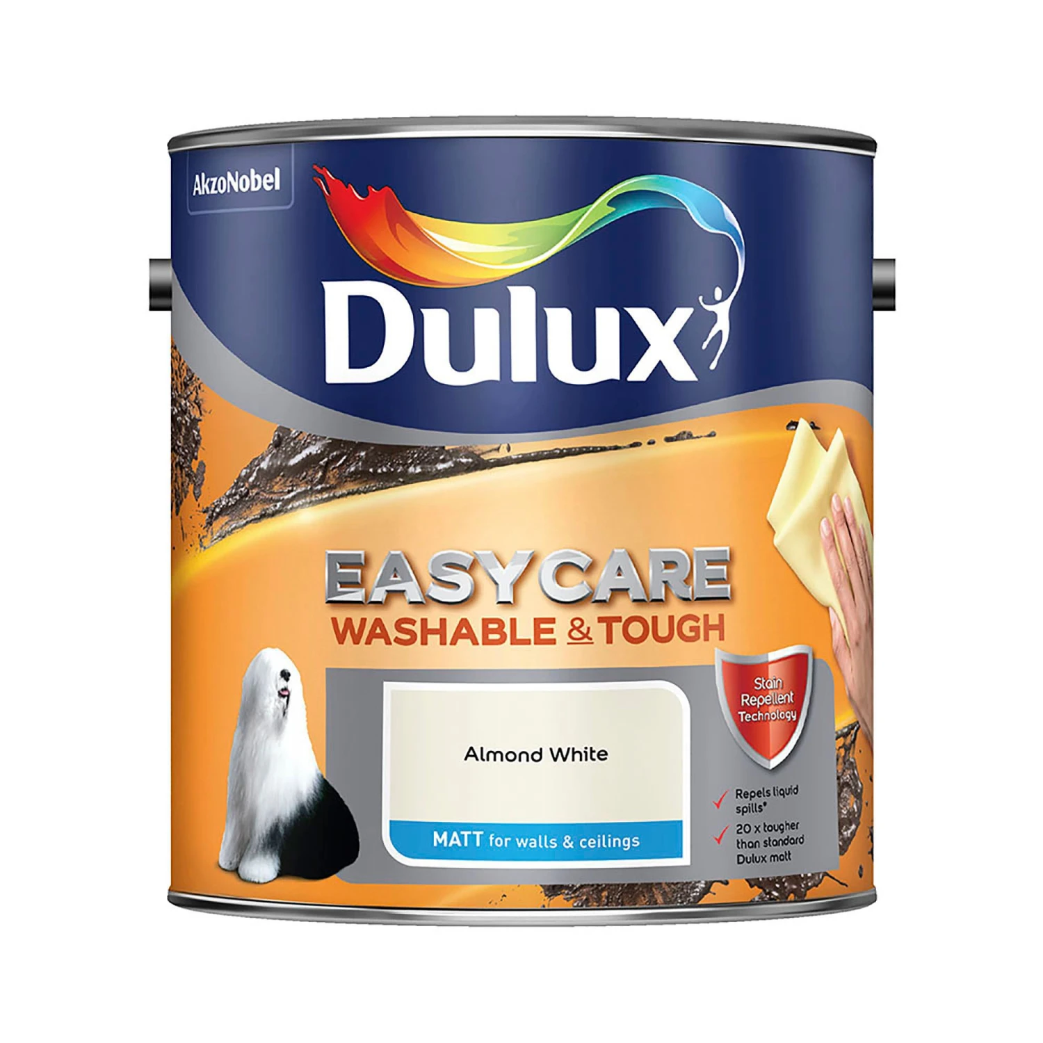 Dulux Easycare Almond White Matt Emulsion Paint, 2.5L 5 Dulux Easycare Almond White Matt Emulsion Paint, 2.5L - Image 3