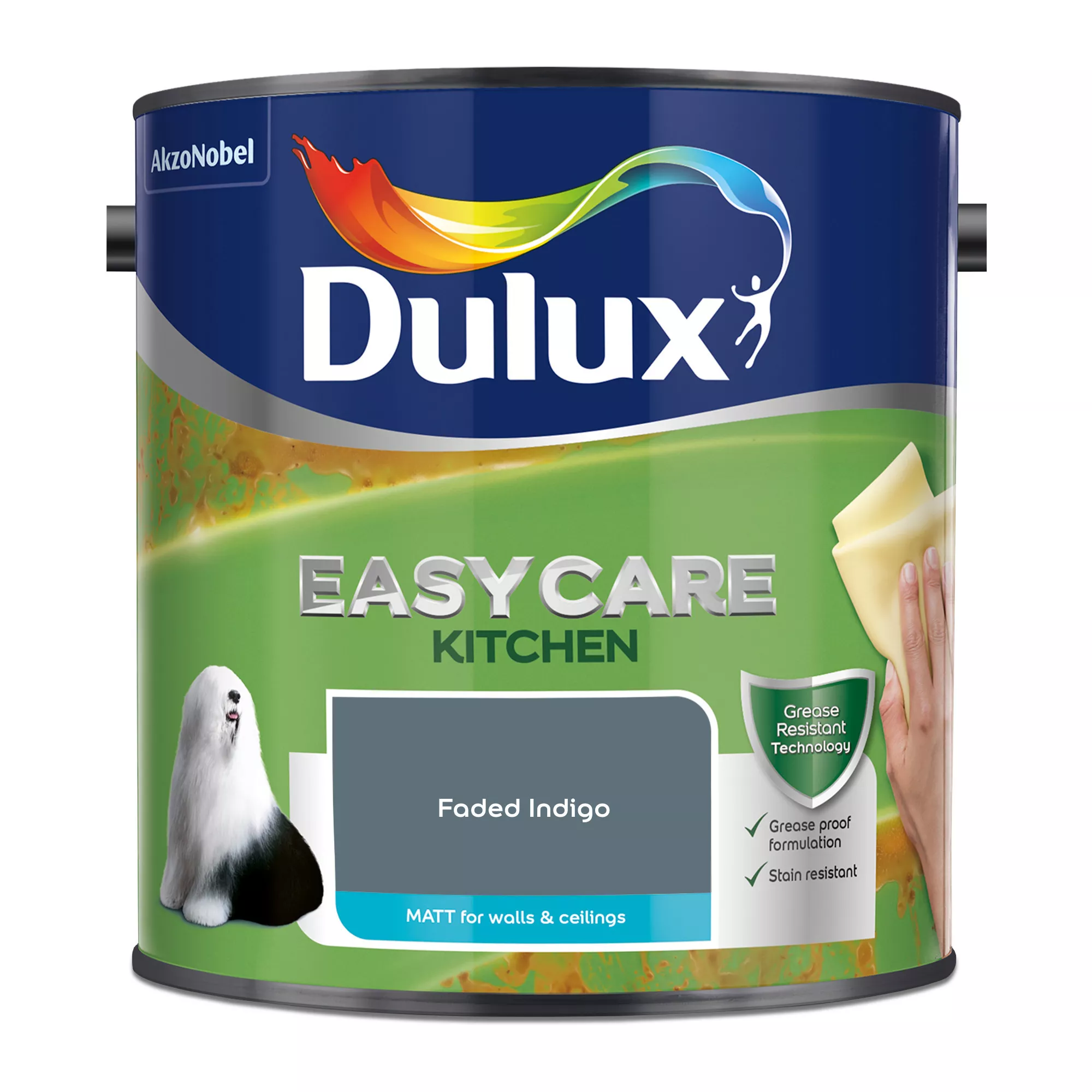 Dulux Easycare Kitchen Faded Indigo Matt Wall Paint, 2.5L 4 Dulux Easycare Kitchen Faded Indigo Matt Wall Paint, 2.5L - Image 2