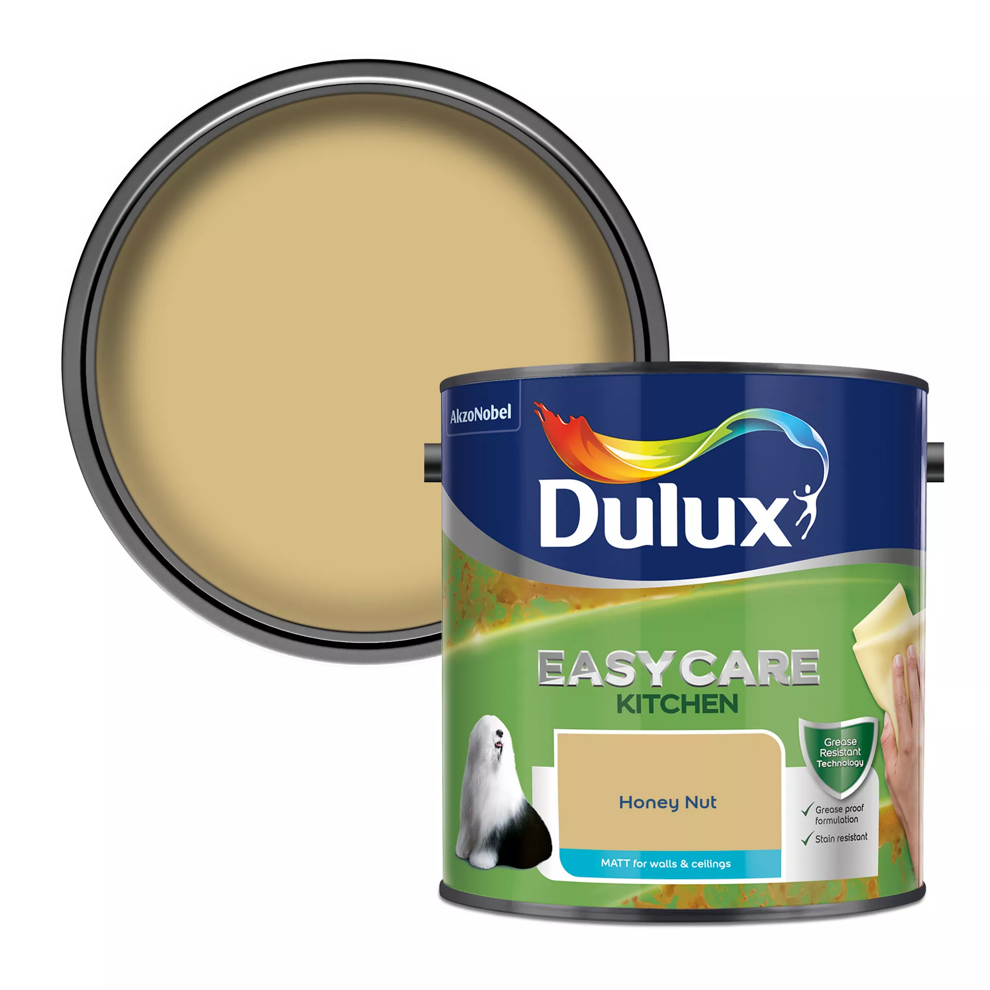 Dulux Easycare Kitchen Honey Nut Matt Wall Paint, 2.5L 3 Dulux Easycare Kitchen Honey Nut Matt Wall Paint, 2.5L