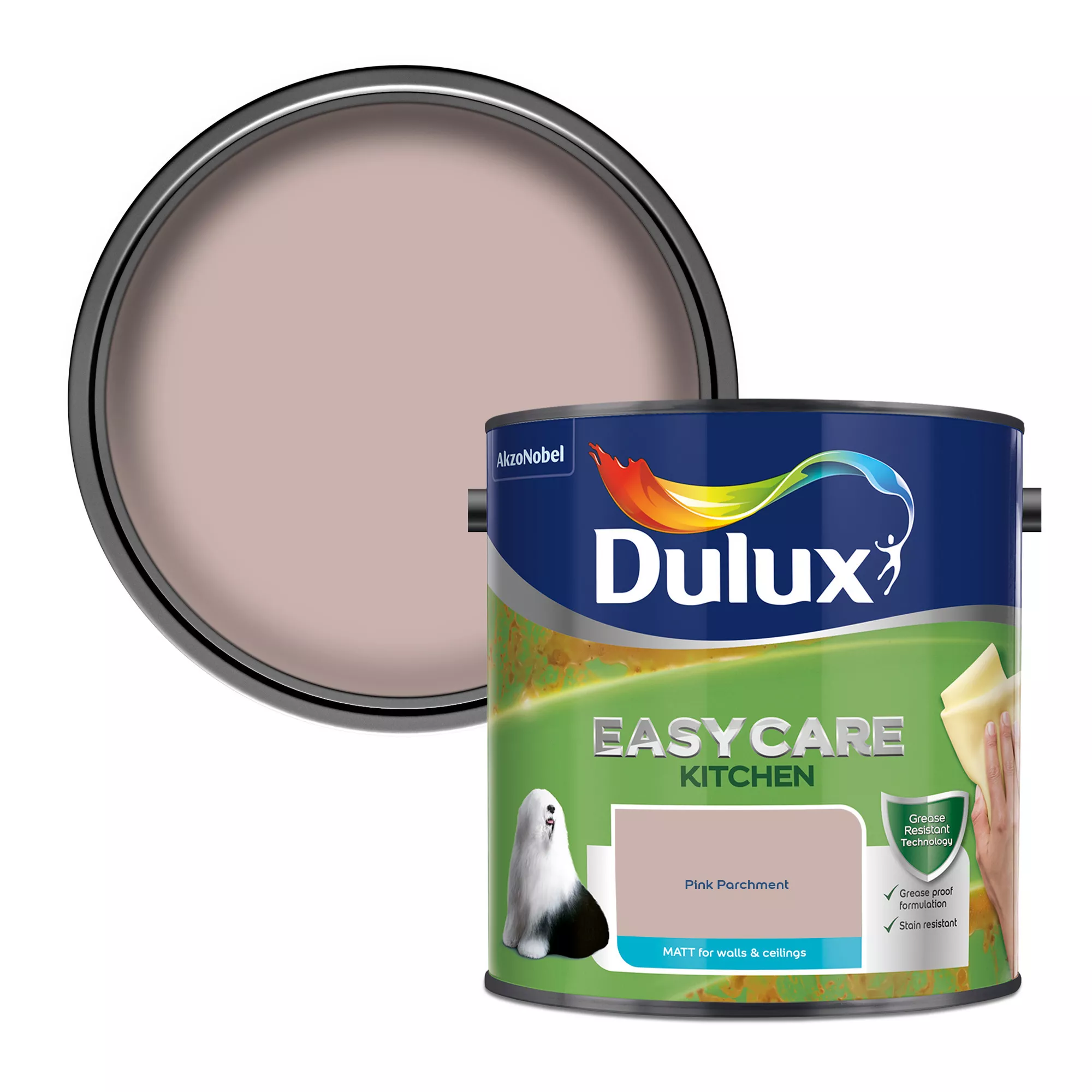 Dulux Easycare Kitchen Pink Parchment Matt Wall Paint, 2.5L 3 Dulux Easycare Kitchen Pink Parchment Matt Wall Paint, 2.5L