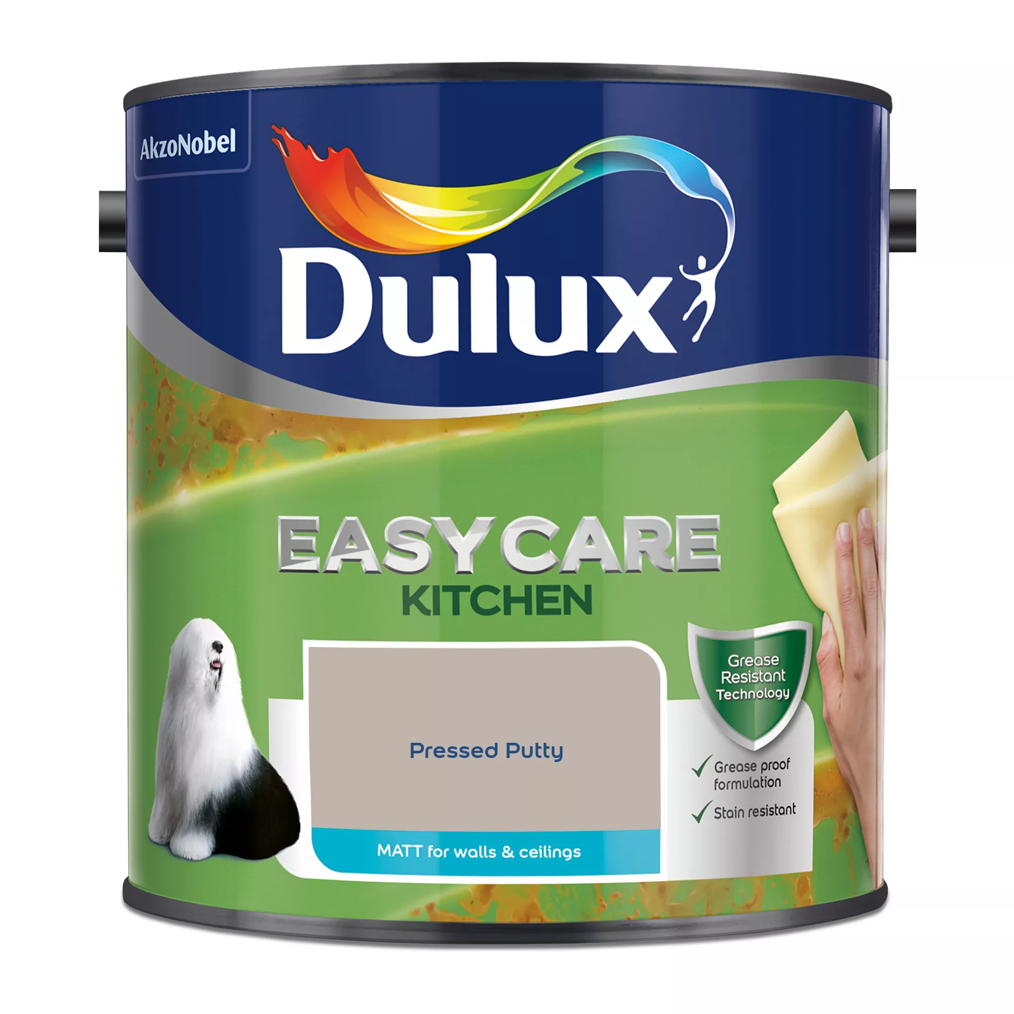 Dulux Easycare Kitchen Pressed Putty Matt Wall Paint, 2.5L 4 Dulux Easycare Kitchen Pressed Putty Matt Wall Paint, 2.5L - Image 2