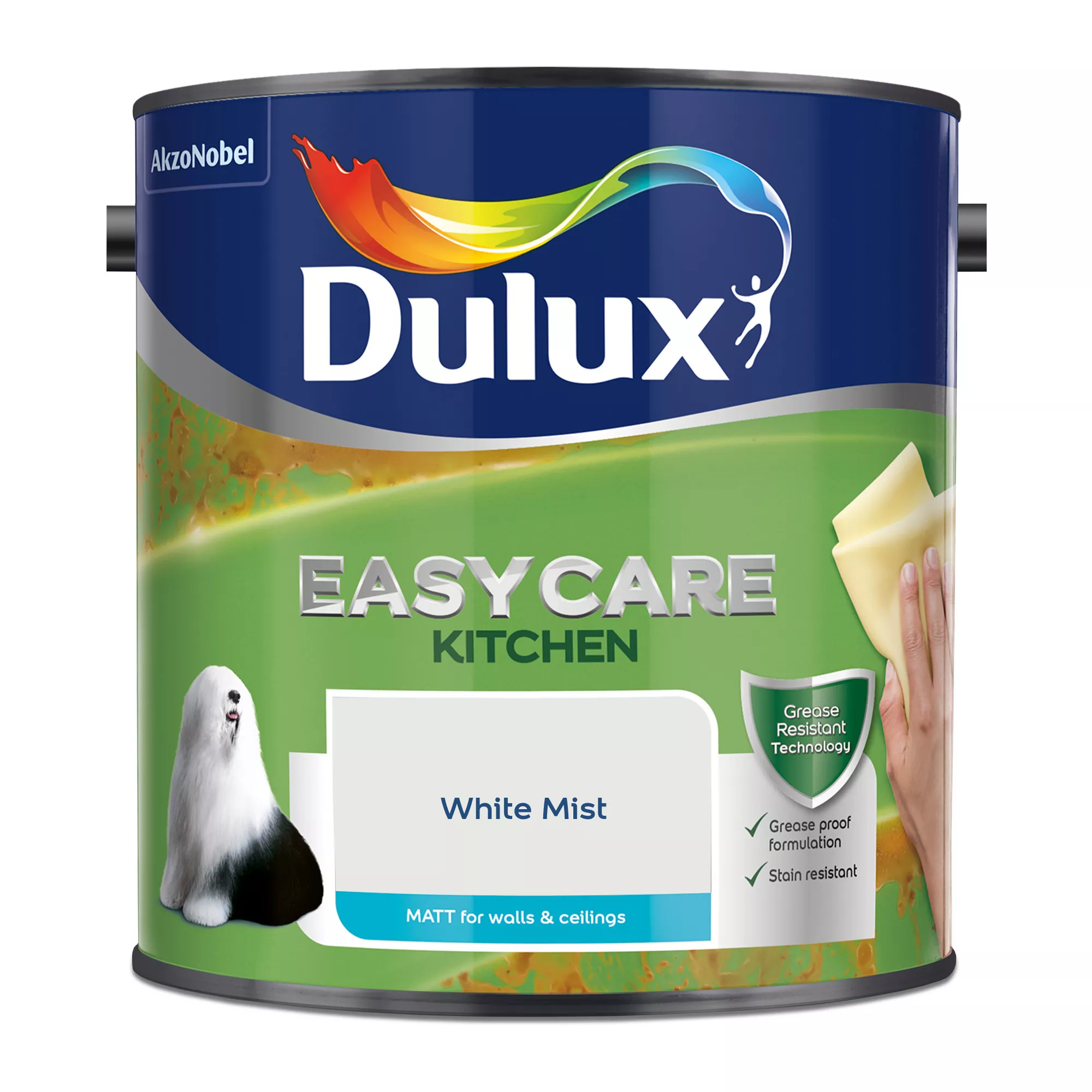 Dulux Easycare Kitchen White Mist Matt Wall Paint, 2.5L 4 Dulux Easycare Kitchen White Mist Matt Wall Paint, 2.5L - Image 2