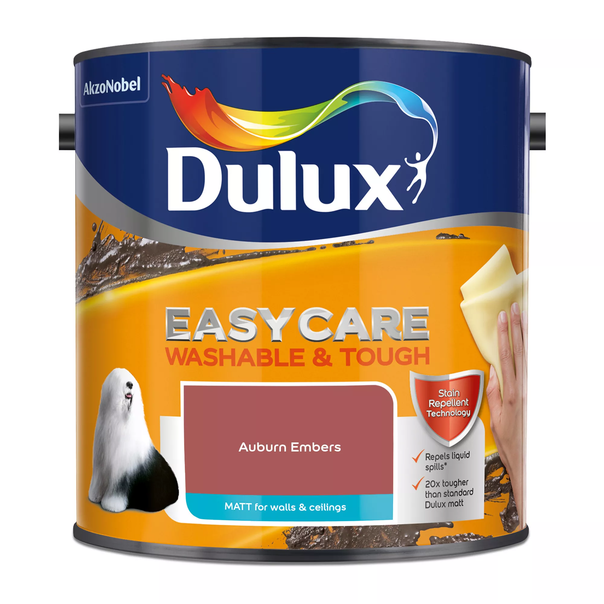 Dulux Easycare Washable & Tough Auburn Embers Matt Wall Paint, 2.5L 4 Dulux Easycare Washable & Tough Auburn Embers Matt Wall Paint, 2.5L - Image 2
