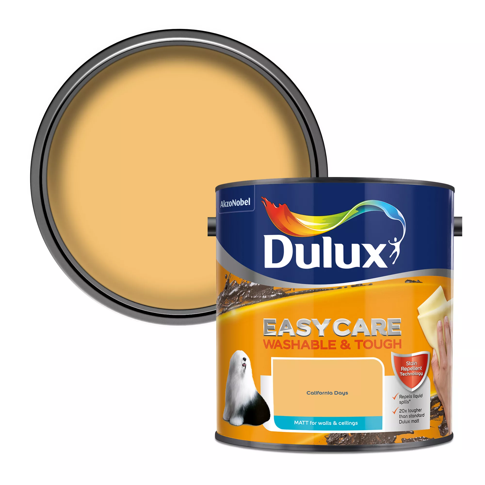 Dulux Easycare Washable & Tough California Days Matt Wall Paint, 2.5L 3 Dulux Easycare Washable & Tough California Days Matt Wall Paint, 2.5L