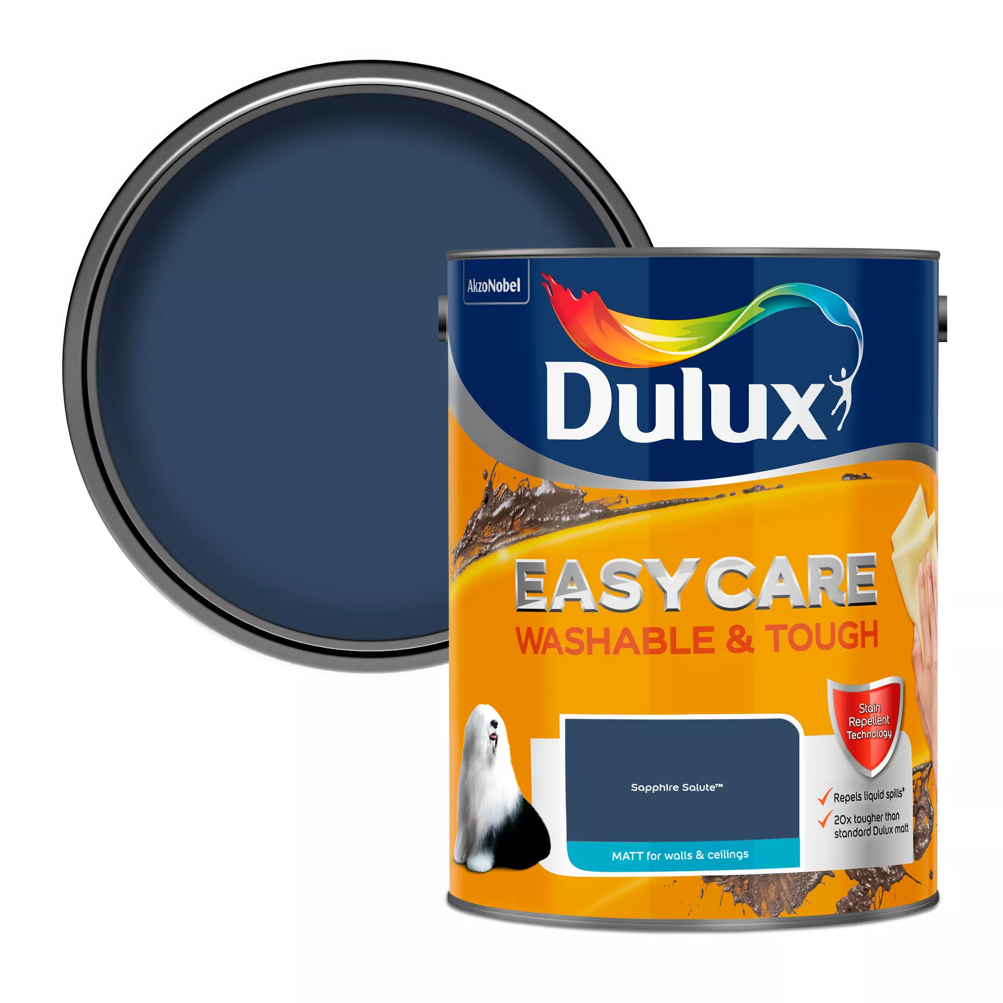 Dulux Easycare Washable & Tough Sapphire Salute Matt Wall Paint, 5L 3 Dulux Easycare Washable & Tough Sapphire Salute Matt Wall Paint, 5L