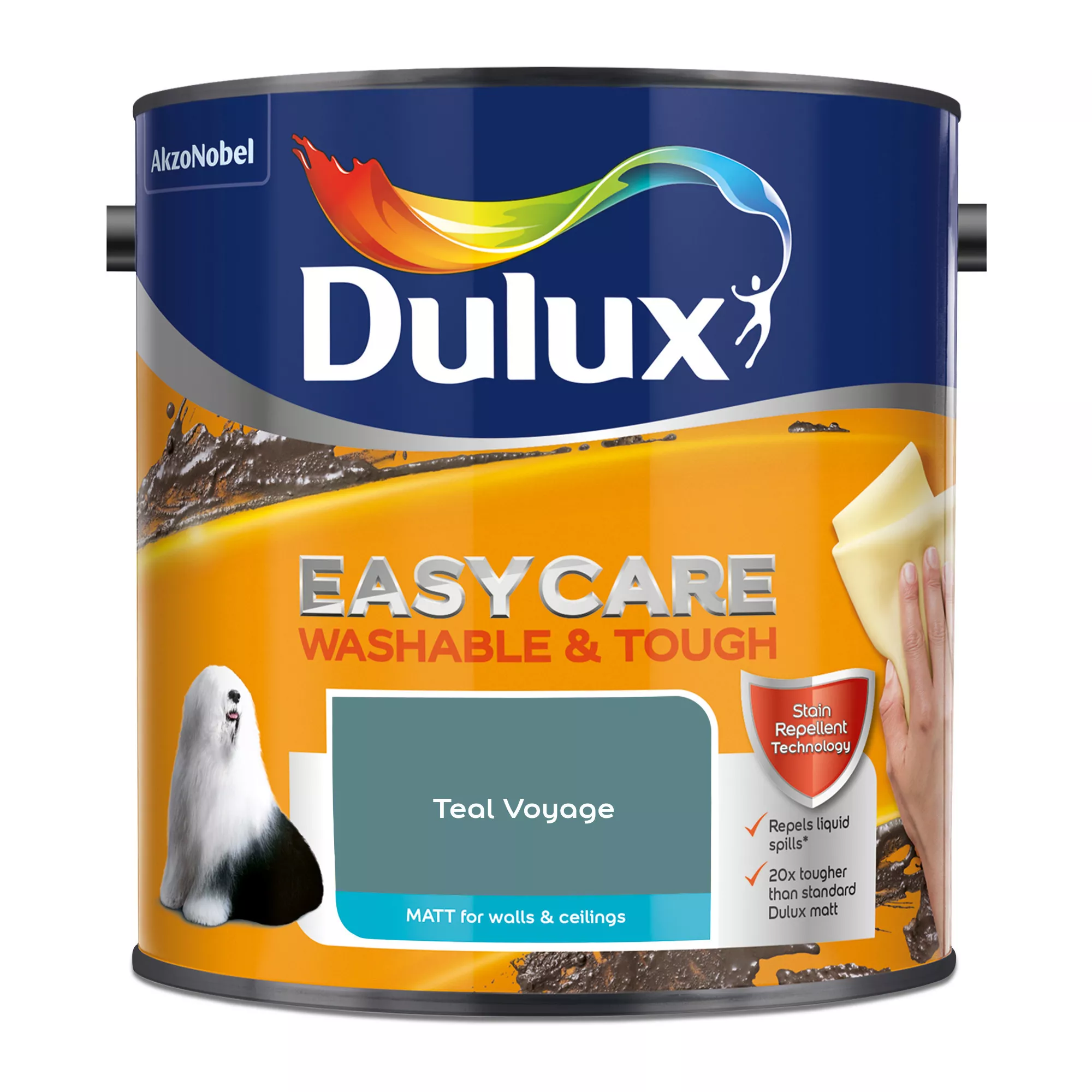 Dulux Easycare Washable & Tough Teal Voyage Matt Wall Paint, 2.5L 4 Dulux Easycare Washable & Tough Teal Voyage Matt Wall Paint, 2.5L - Image 2