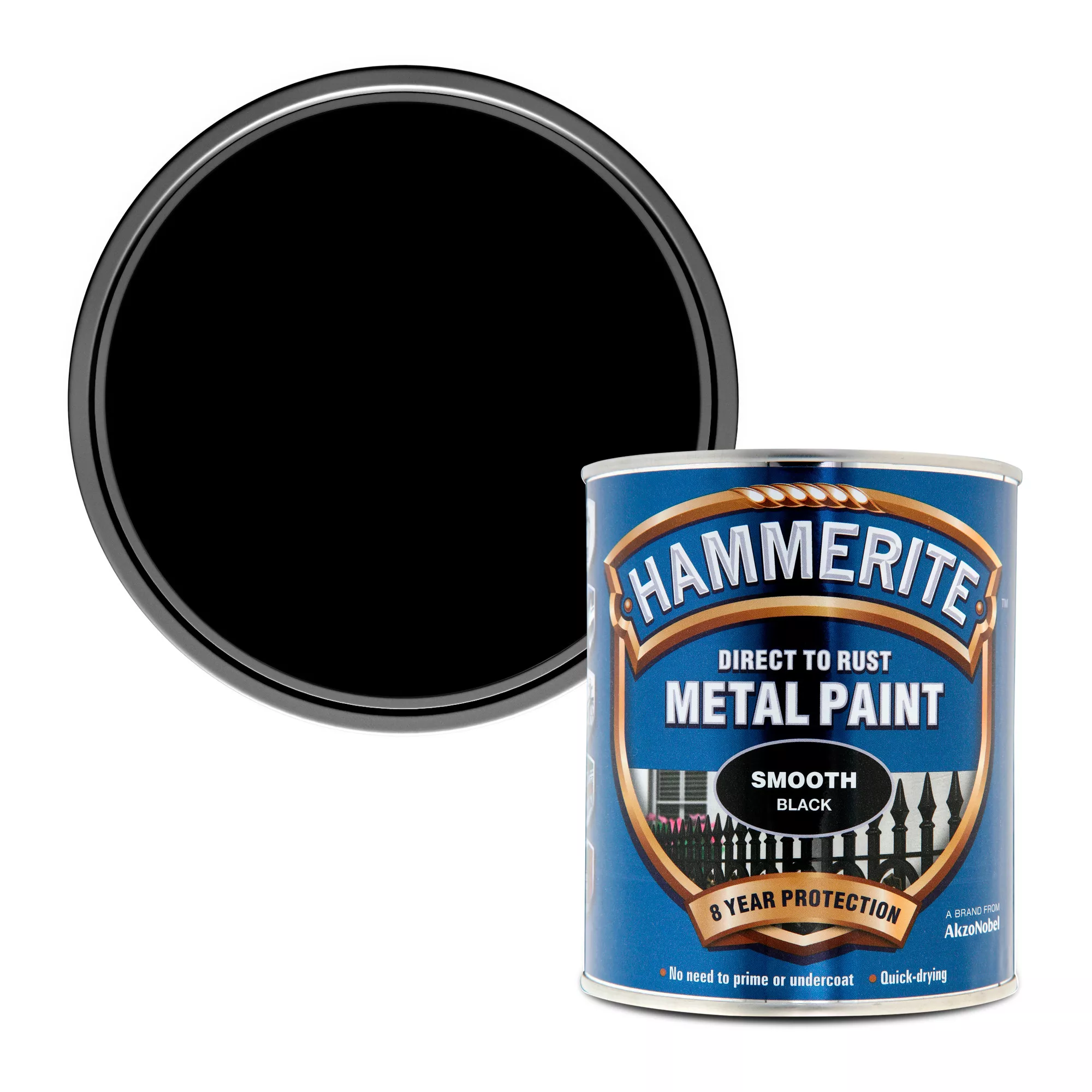 Hammerite Black Gloss Metal Paint, 750ml 3 Hammerite Black Gloss Metal Paint, 750ml