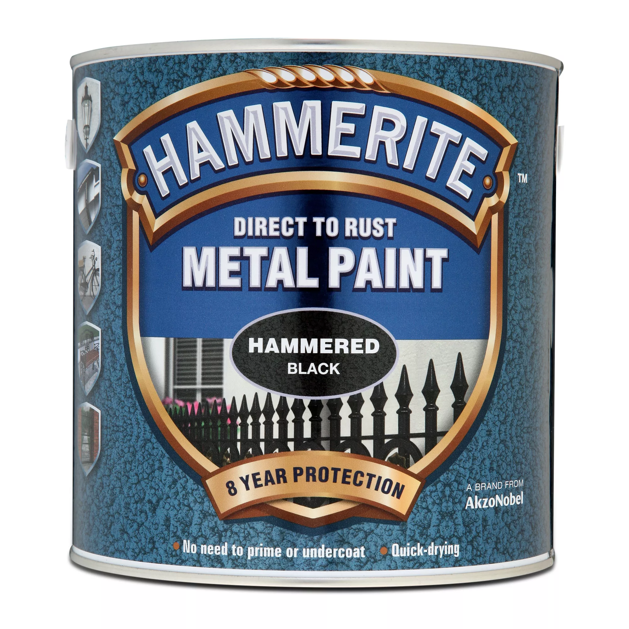 Hammerite Black Hammered Effect Metal Paint, 2.5L 4 Hammerite Black Hammered Effect Metal Paint, 2.5L - Image 2