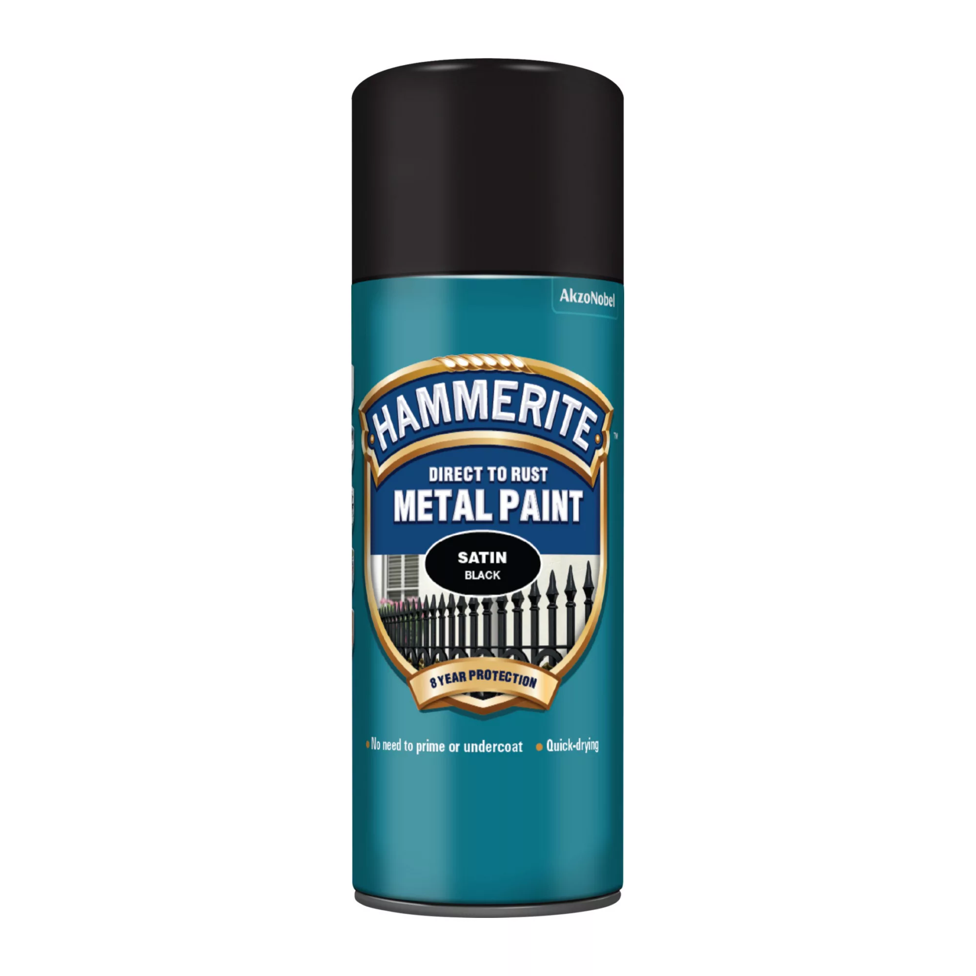 Hammerite Black Satinwood Metal Paint, 400ml 2 Hammerite Black Satinwood Metal Paint, 400ml