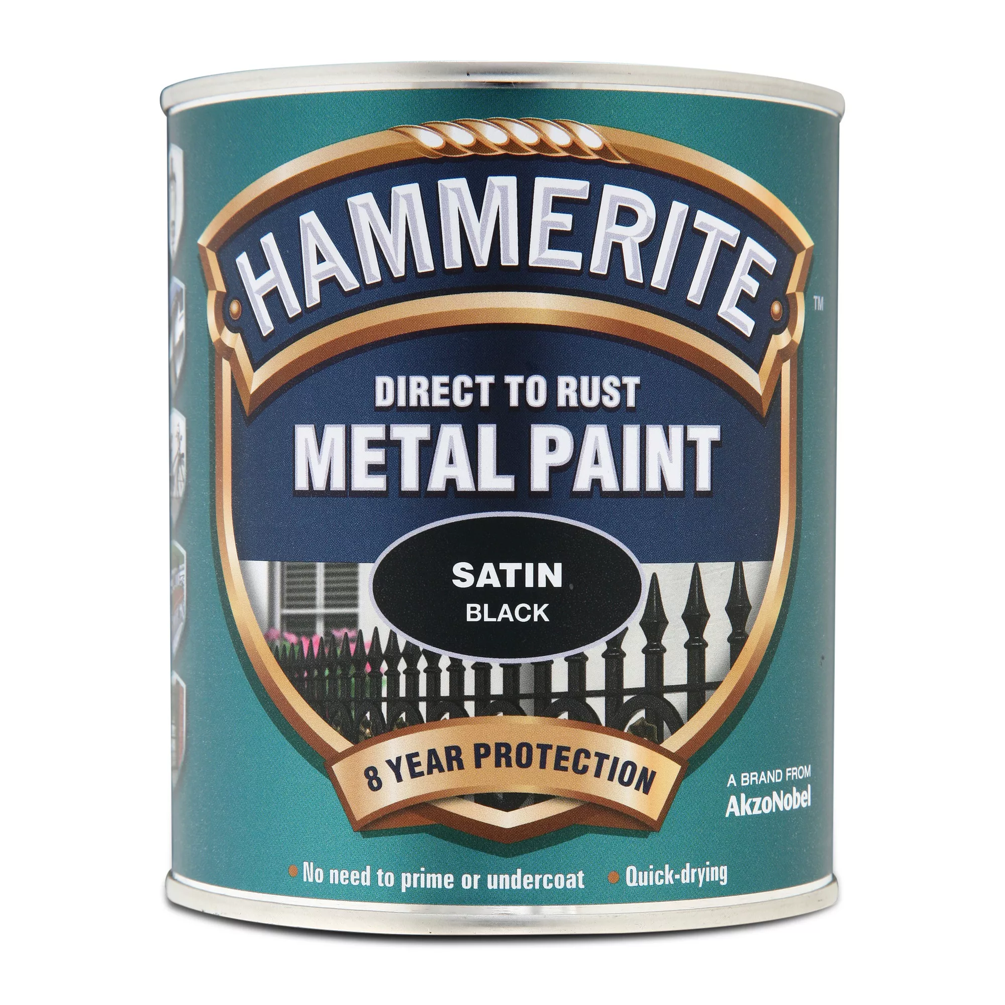 Hammerite Black Satinwood Metal Paint, 750ml 4 Hammerite Black Satinwood Metal Paint, 750ml - Image 2