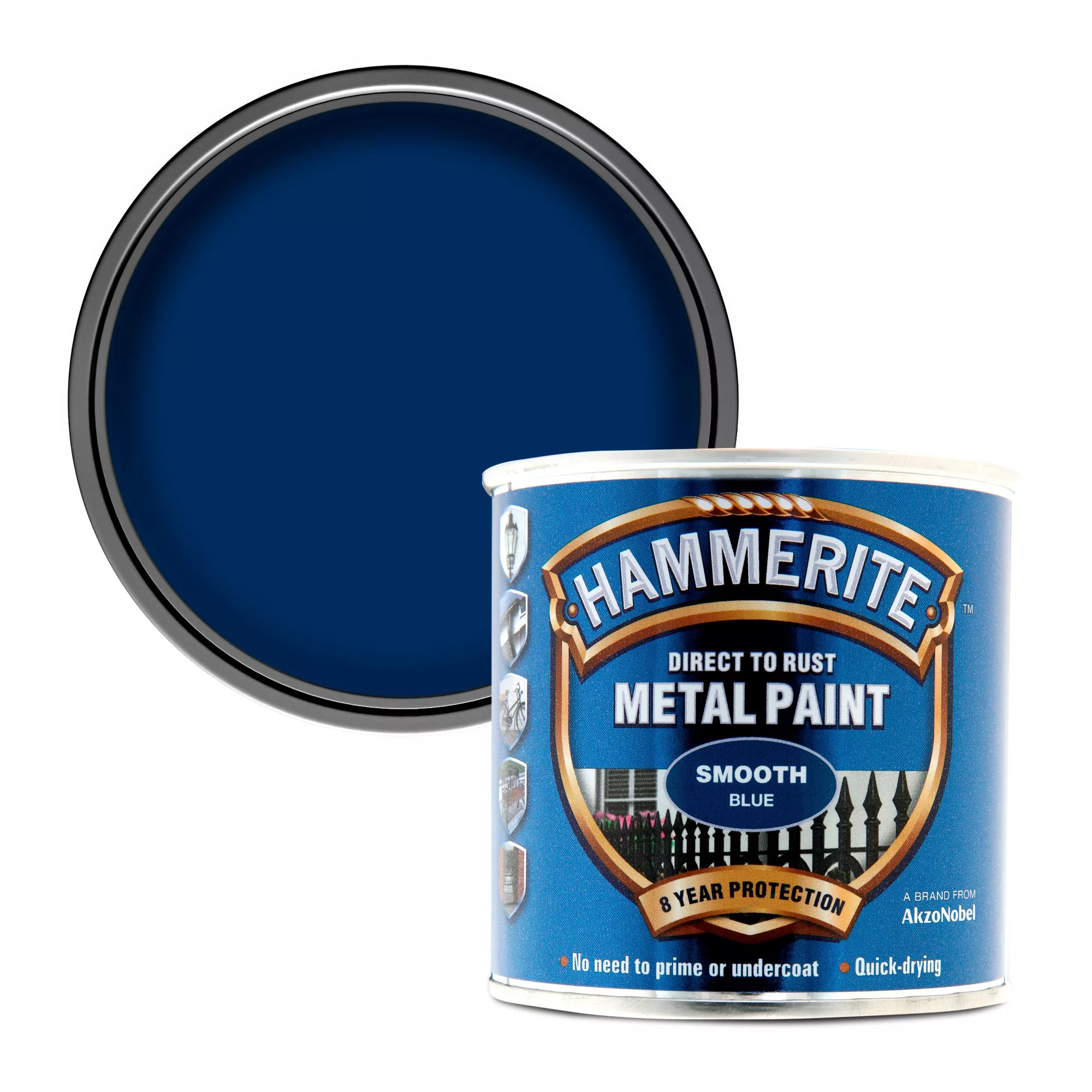 Hammerite Blue Gloss Metal Paint, 250ml 2 Hammerite Blue Gloss Metal Paint, 250ml