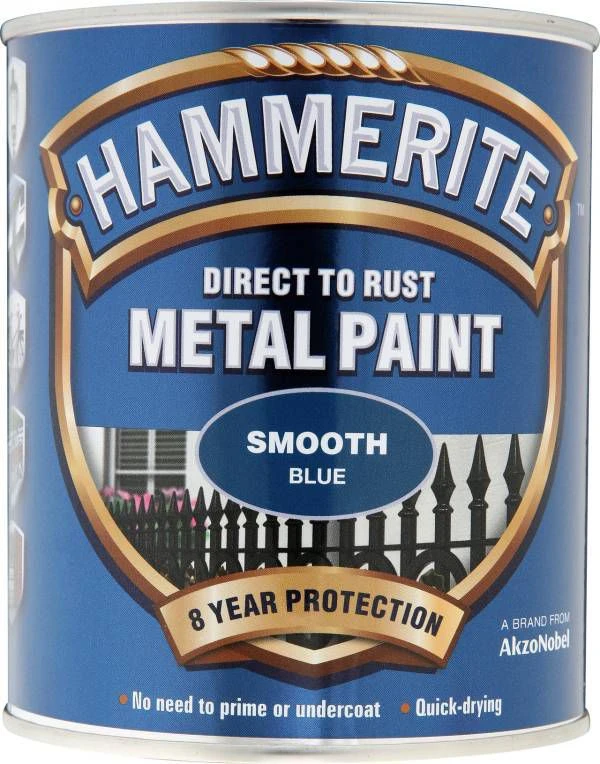Hammerite Blue Gloss Metal Paint, 750ml 4 Hammerite Blue Gloss Metal Paint, 750ml - Image 2