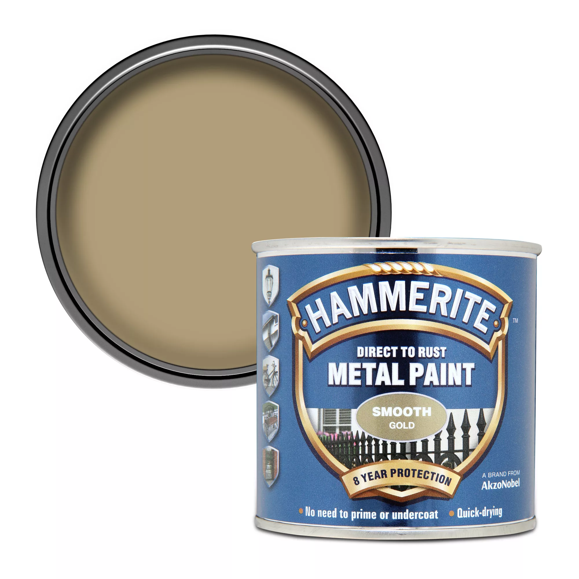 Hammerite Gloss Gold Effect Metal Paint, 250ml 3 Hammerite Gloss Gold Effect Metal Paint, 250ml