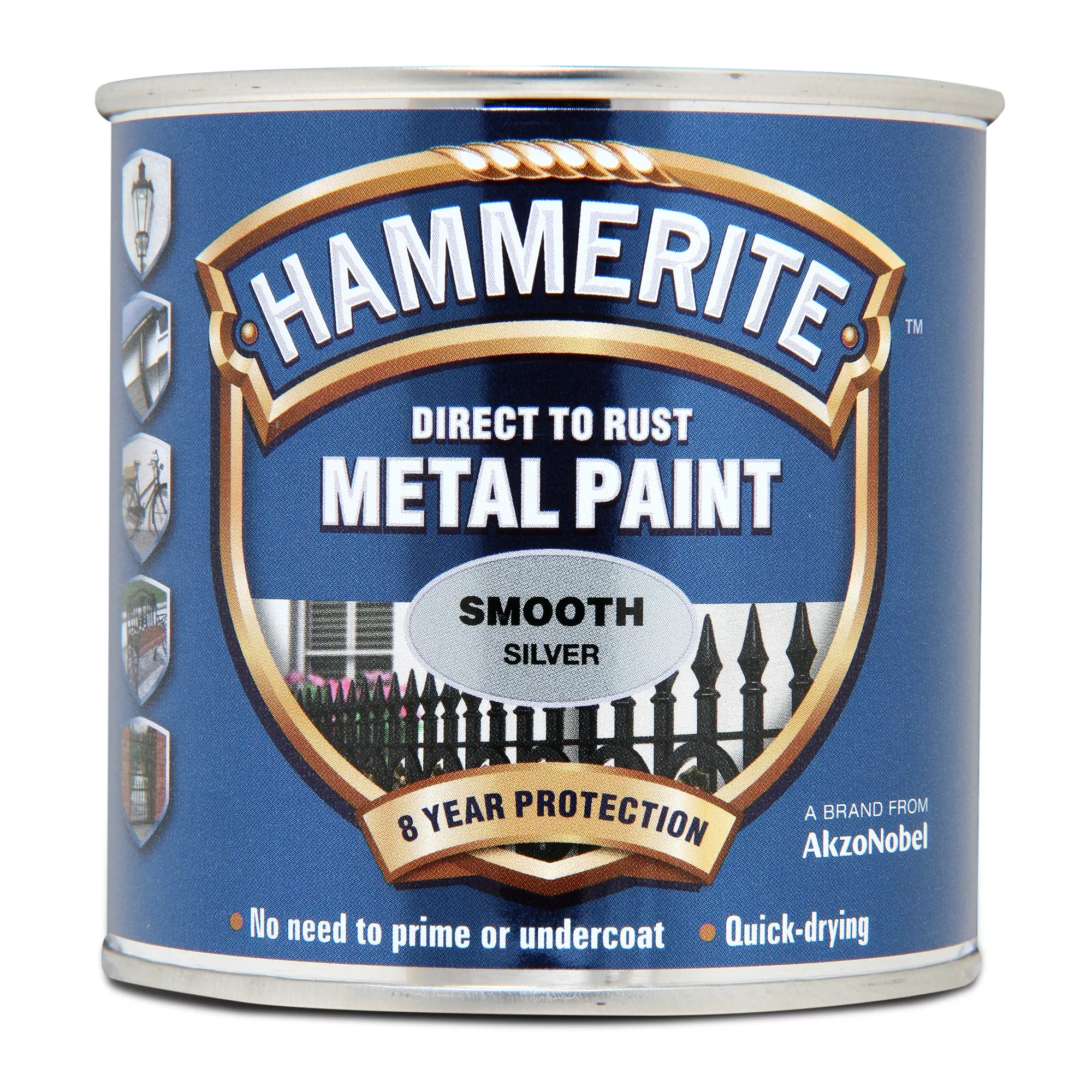 Hammerite Gloss Silver Effect Metal Paint, 250ml 4 Hammerite Gloss Silver Effect Metal Paint, 250ml - Image 2
