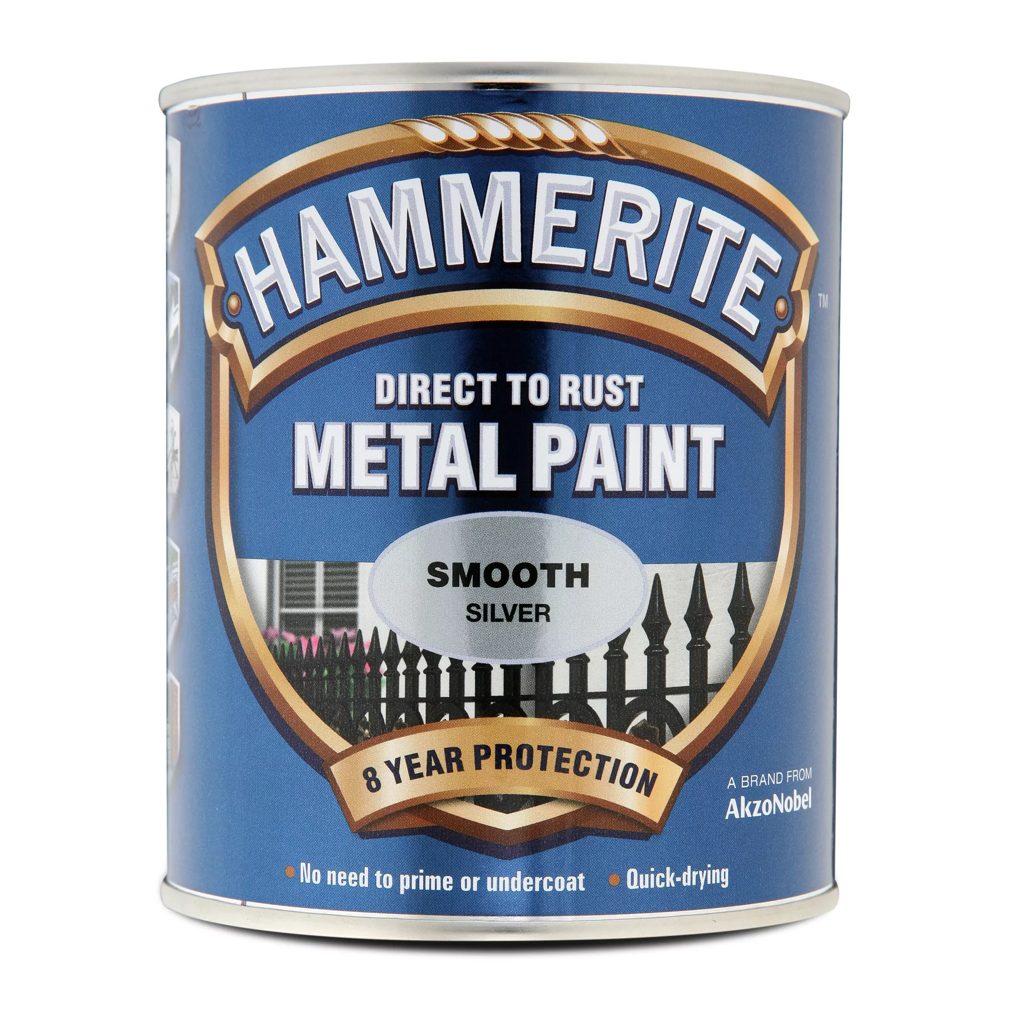Hammerite Gloss Silver Effect Metal Paint, 750ml 4 Hammerite Gloss Silver Effect Metal Paint, 750ml - Image 2