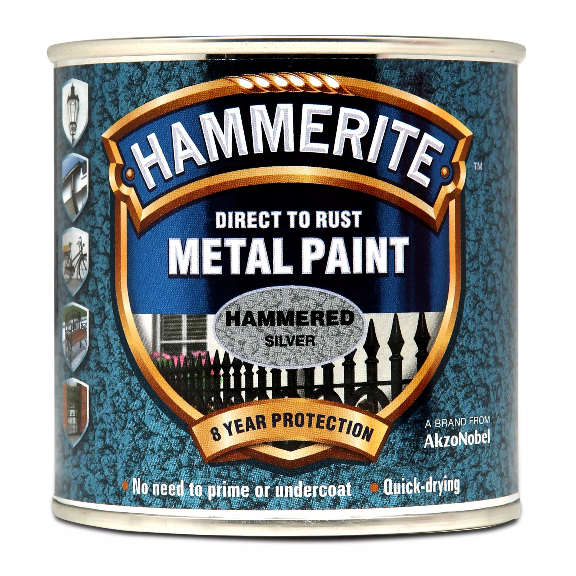 Hammerite Silver Grey Hammered Effect Metal Paint, 250ml 4 Hammerite Silver Grey Hammered Effect Metal Paint, 250ml - Image 2