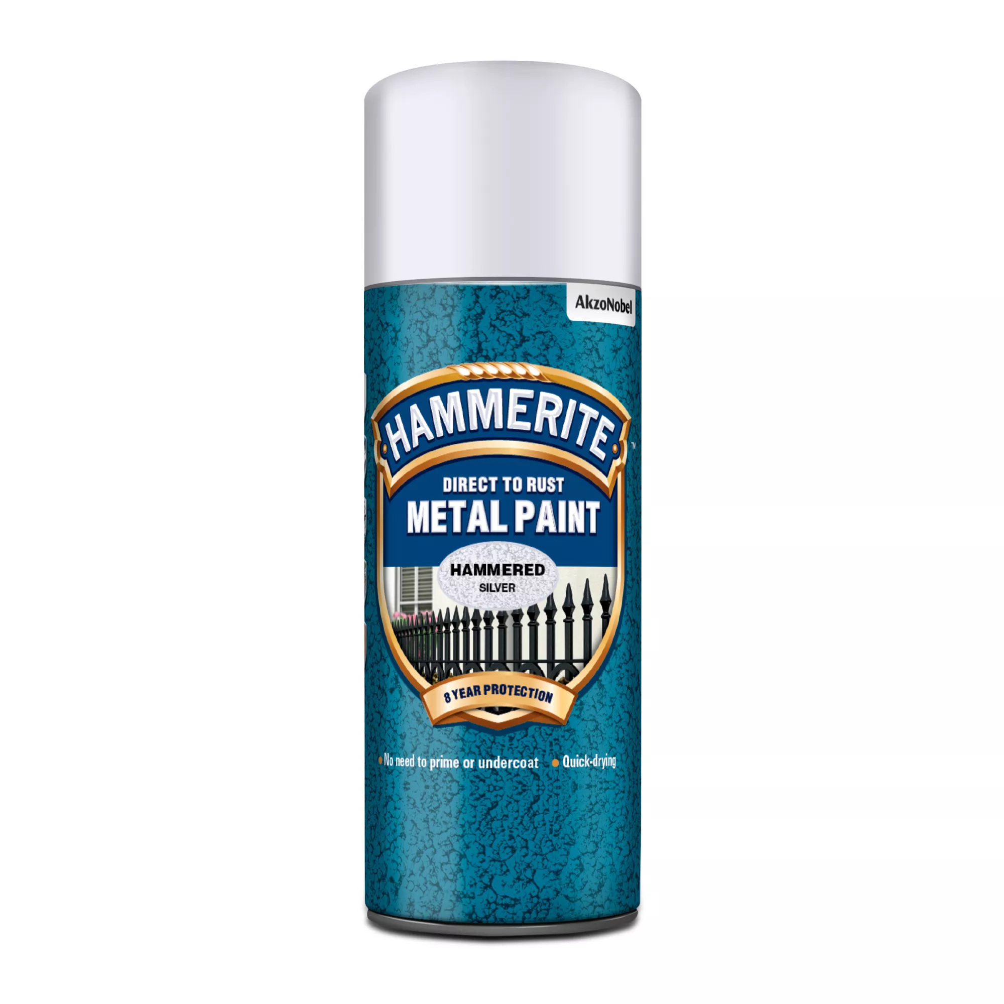 Hammerite Silver Grey Hammered Effect Spray Paint, 400ml 4 Hammerite Silver Grey Hammered Effect Spray Paint, 400ml - Image 2