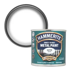 Hammerite White Satinwood Metal Paint, 250ml