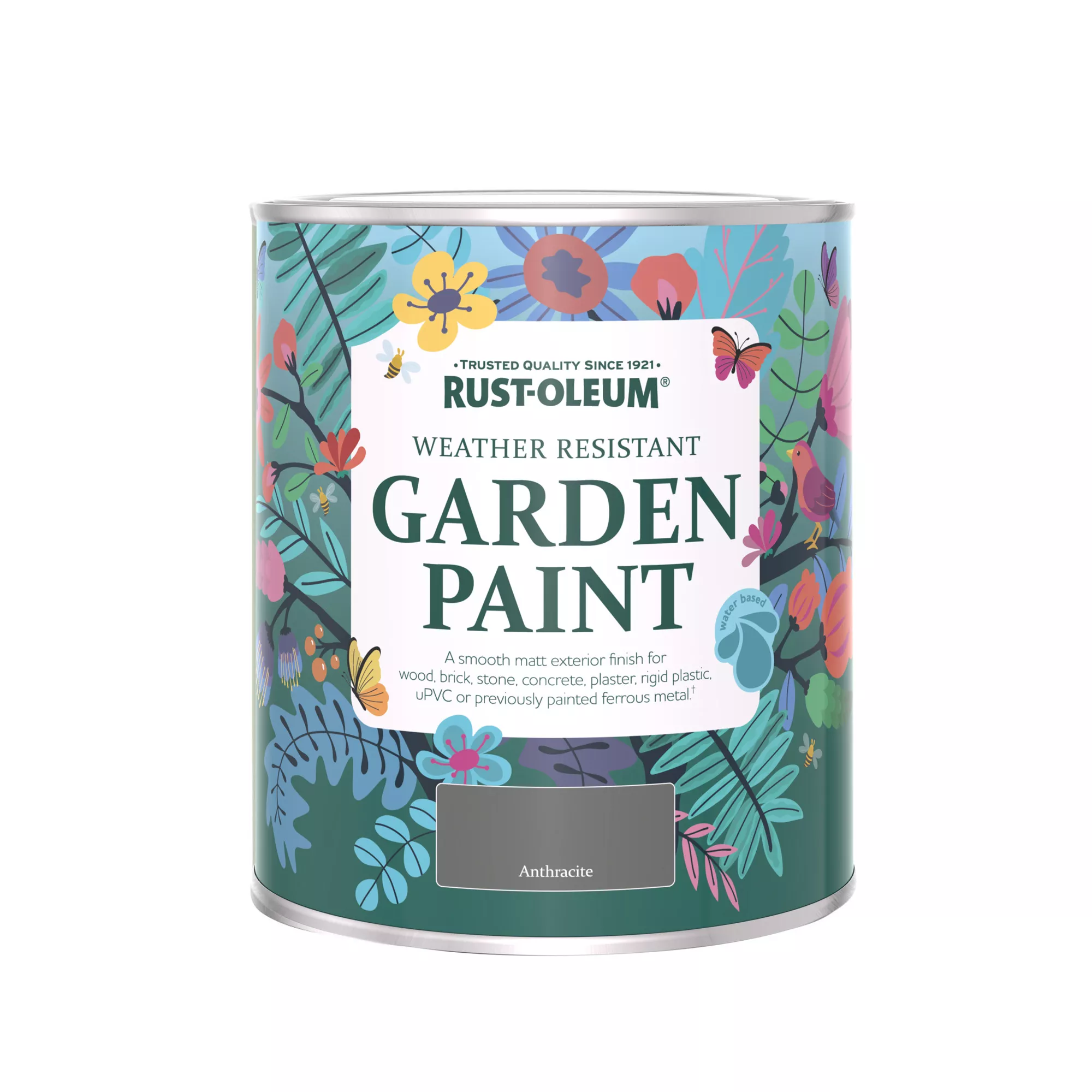 Rust-Oleum Garden Paint Anthracite Matt Multi-surface Garden Paint, 750ml Tin 4 Rust-Oleum Garden Paint Anthracite Matt Multi-surface Garden Paint, 750ml Tin - Image 2