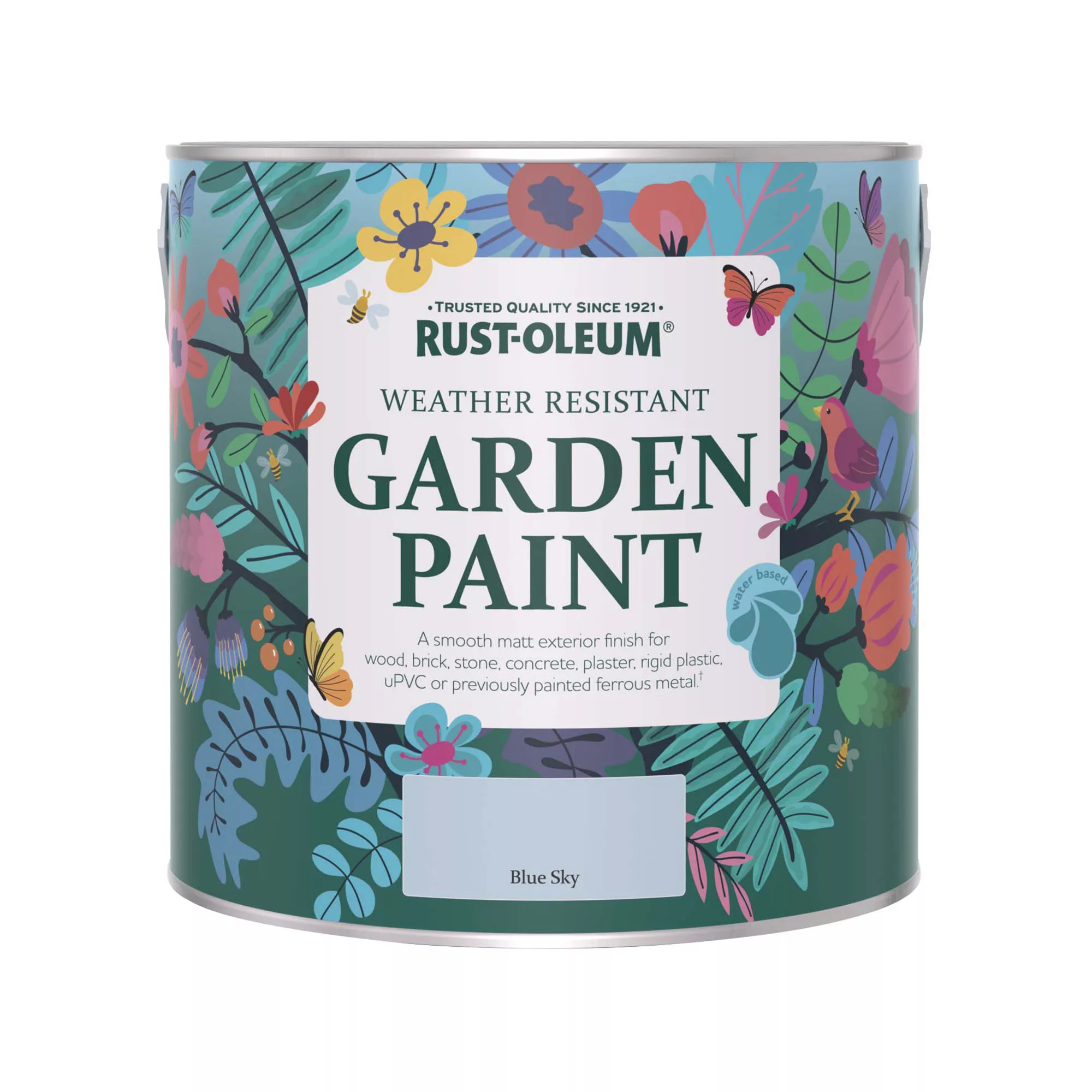 Rust-Oleum Garden Paint Blue Sky Matt Multi-surface Garden Paint, 2.5L Tin 4 Rust-Oleum Garden Paint Blue Sky Matt Multi-surface Garden Paint, 2.5L Tin - Image 2