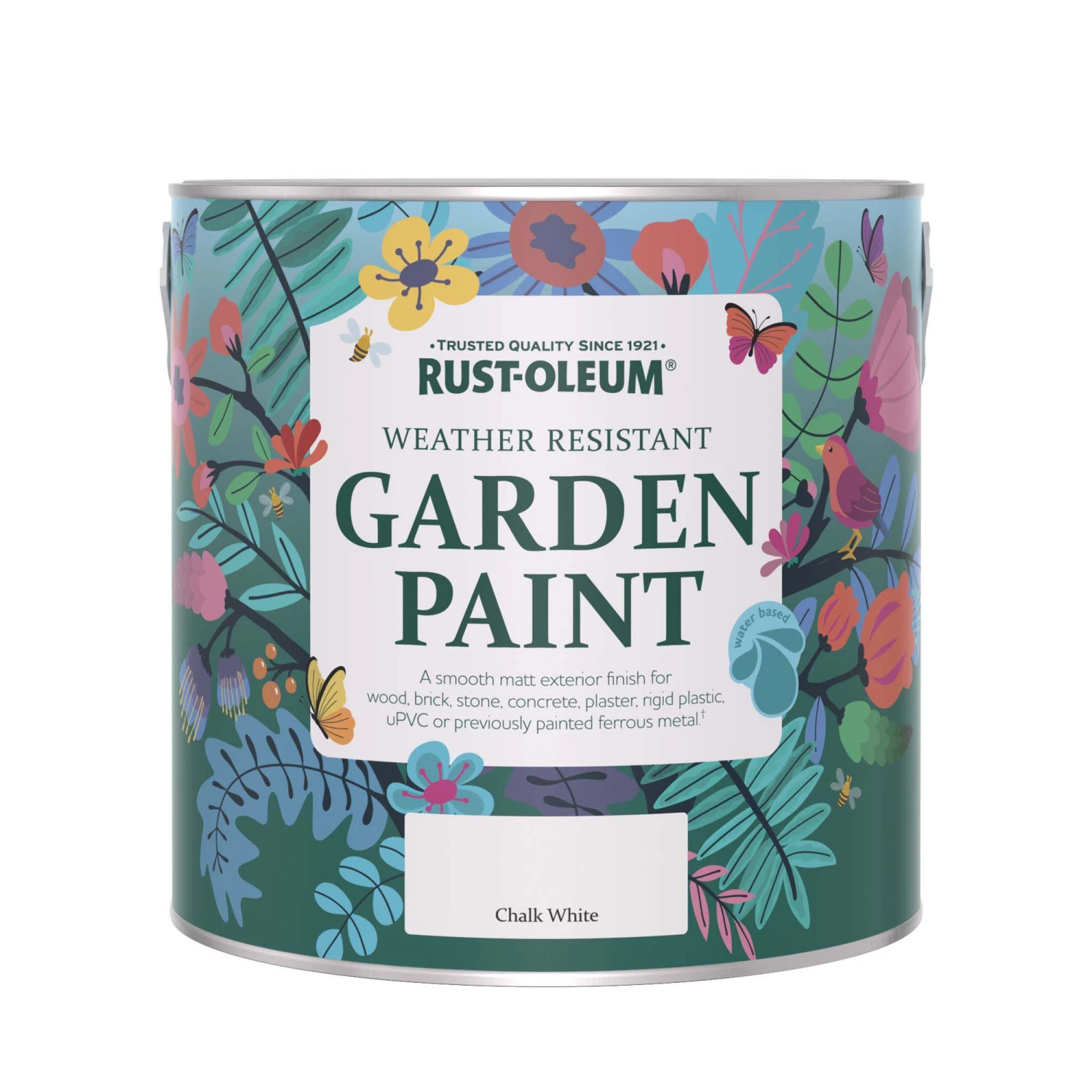 Rust-Oleum Garden Paint Chalk White Matt Multi-surface Garden Paint, 2.5L Tin 3 Rust-Oleum Garden Paint Chalk White Matt Multi-surface Garden Paint, 2.5L Tin - Image 2