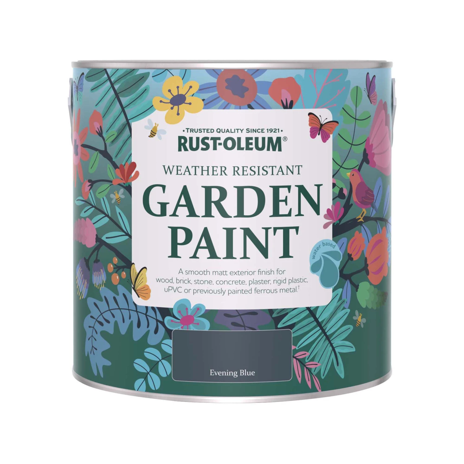 Rust-Oleum Garden Paint Evening Blue Matt Multi-surface Garden Paint, 2.5L Tin 4 Rust-Oleum Garden Paint Evening Blue Matt Multi-surface Garden Paint, 2.5L Tin - Image 2