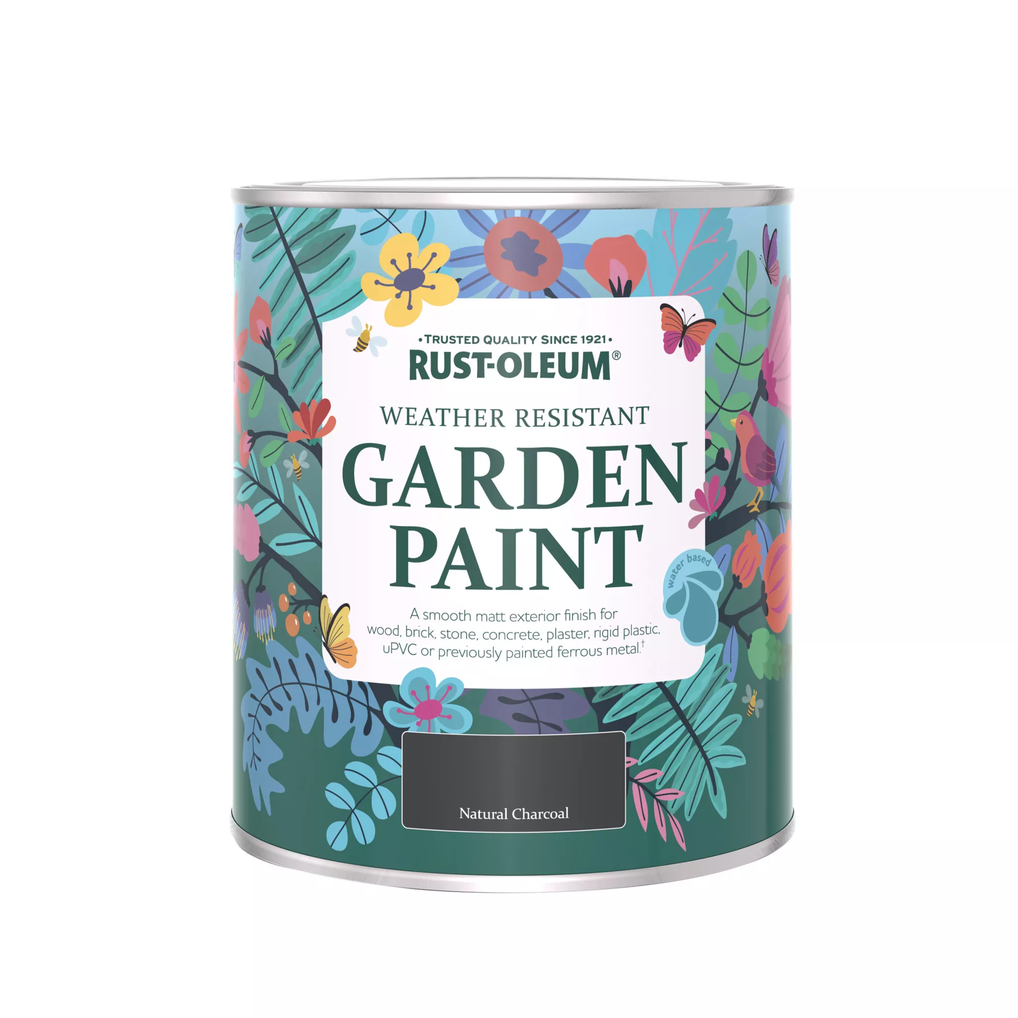 Rust-Oleum Garden Paint Natural Charcoal Matt Multi-surface Garden Paint, 750ml Tin 4 Rust-Oleum Garden Paint Natural Charcoal Matt Multi-surface Garden Paint, 750ml Tin - Image 2