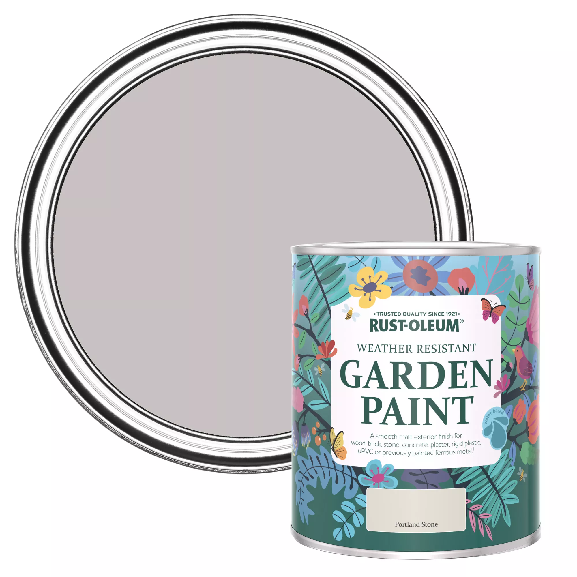 Rust-Oleum Garden Paint Portland Stone Matt Multi-surface Garden Paint, 750ml Tin 3 Rust-Oleum Garden Paint Portland Stone Matt Multi-surface Garden Paint, 750ml Tin