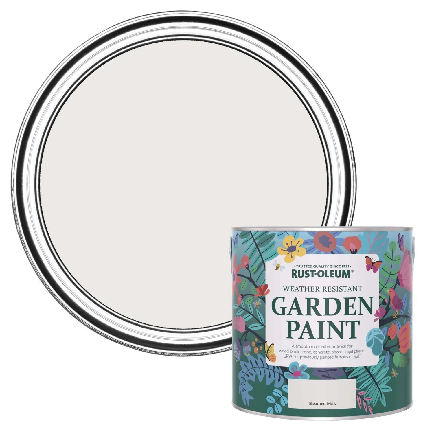 Rust-Oleum Garden Paint Steamed Milk Matt Multi-surface Garden Paint, 2.5L Tin 3 Rust-Oleum Garden Paint Steamed Milk Matt Multi-surface Garden Paint, 2.5L Tin