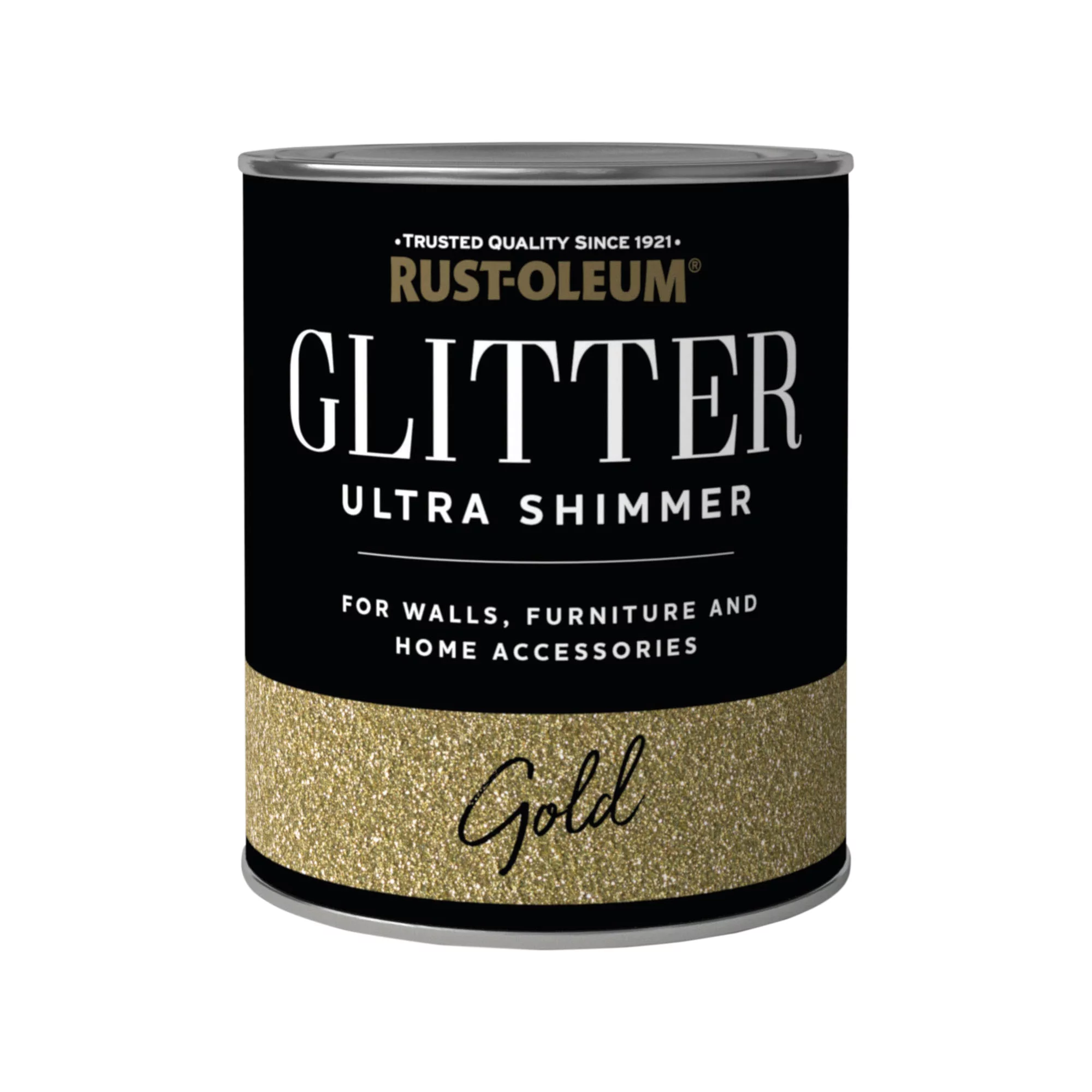 Rust-Oleum Ultra Shimmer Gold Glitter Effect Mid Sheen Multi-surface Topcoat Paint Glitter, 750ml 4 Rust-Oleum Ultra Shimmer Gold Glitter Effect Mid Sheen Multi-surface Topcoat Paint Glitter, 750ml - Image 2