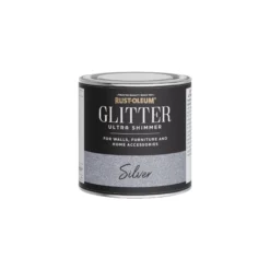 Rust-Oleum Ultra Shimmer Silver Glitter Effect Mid Sheen Multi-surface Topcoat Paint Glitter, 250ml