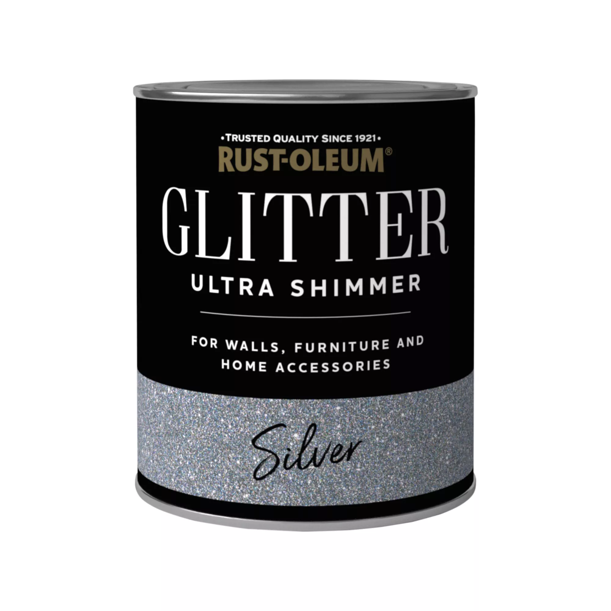 Rust-Oleum Ultra Shimmer Silver Glitter Effect Mid Sheen Multi-surface Topcoat Paint Glitter, 750ml 4 Rust-Oleum Ultra Shimmer Silver Glitter Effect Mid Sheen Multi-surface Topcoat Paint Glitter, 750ml - Image 2