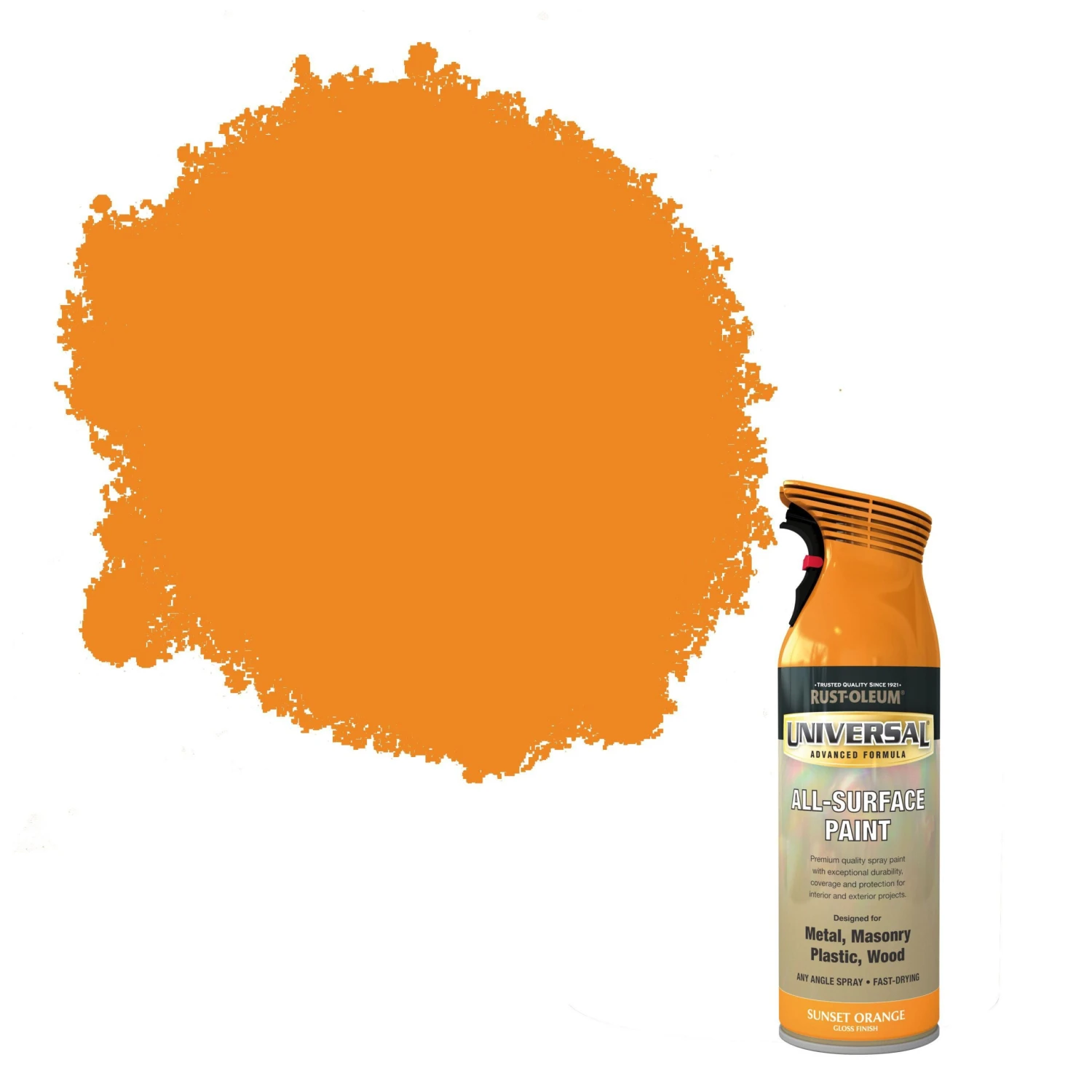 Rust-Oleum Universal Sunset Orange Gloss Multi-surface Spray Paint, 400ml 3 Rust-Oleum Universal Sunset Orange Gloss Multi-surface Spray Paint, 400ml