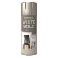 Rust-Oleum White Gold Effect Spray Paint, 400ml -TRADE POINTS PAINTS rust oleum white gold effect spray paint 400ml5013296940955 08c bq
